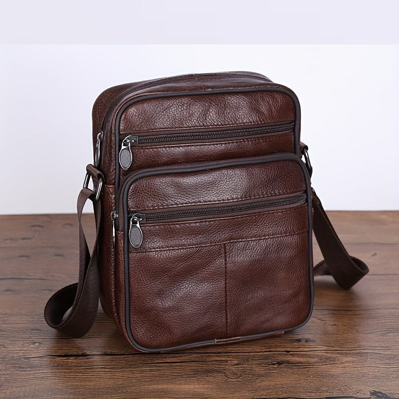 Versatile men's cross-body bag: a spacious & adjustable black messenger, perfect for active lifestyles.