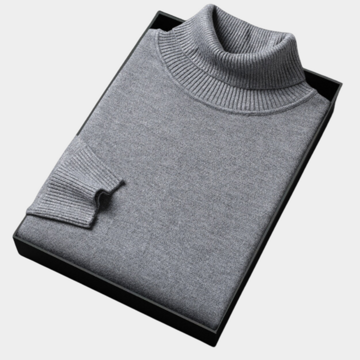 Versatile men's vibrant knit roll neck sweater, perfect for stylish occasions & winter fashion.