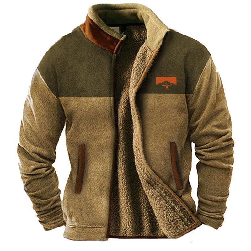 Comfortable men's winter coat, a stylish & warm outdoor jacket for everyday fashion. Full zip casual outerwear.