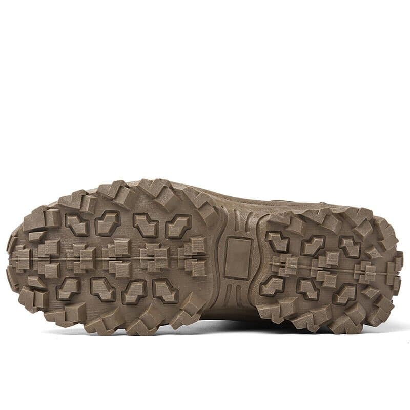 High-traction men's work boots, rugged and durable for tactical hiking, lace-up design.