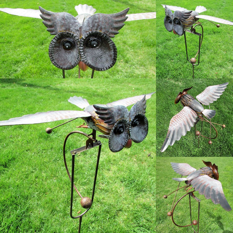 "Metallvogel Deko für Garten: Adler mit beweglichen Flügeln, kunstvoll gestaltet, wetterbeständig für magischen Outdoor-Touch