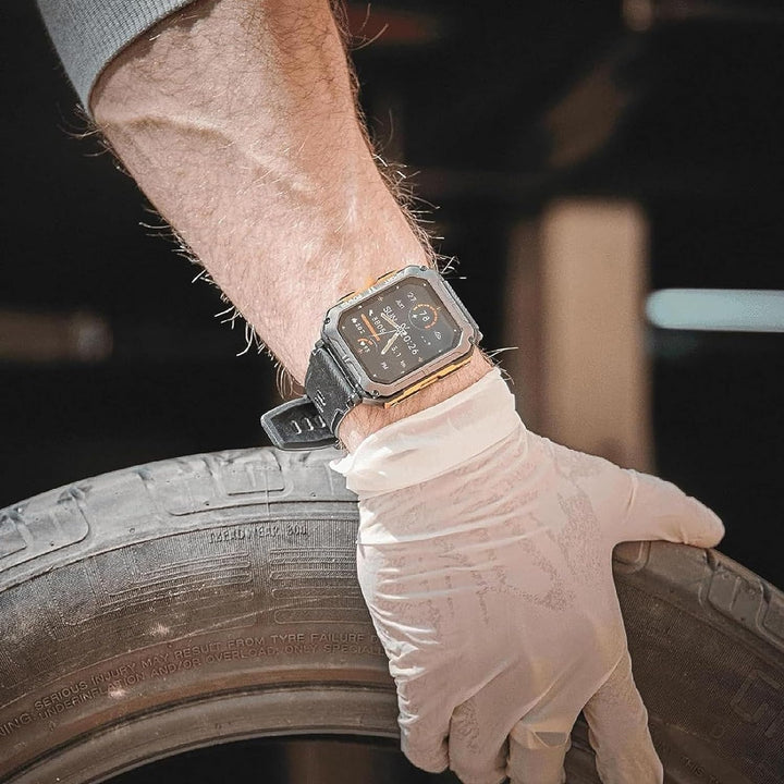 "Militärische Smartwatch mit robustem Titangehäuse und Full-Metal Bezel, ideal für extreme Bedingungen und Gesundheitsüberwac