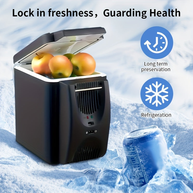 Mini-Kühlschrank im Auto, 6L Kapazität, tragbar, DC 12V, kompakter Kühler, verstellbar, ideal für Reisen und Camping.