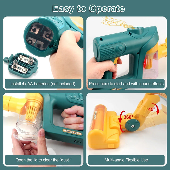 Mini-Staubsauger für Kinder, interaktives Lernspielzeug, handlich, realistisches Design, ideal für kleine Haushaltshelfer