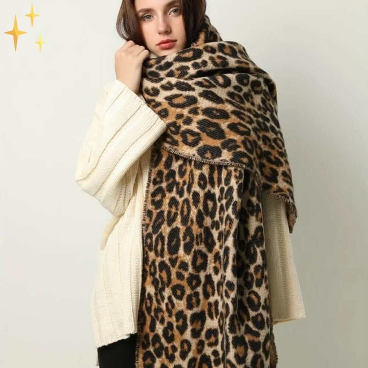 Leopard Print Wollschal