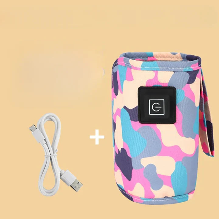 "Mobiler USB-Flaschenwärmer für Babys, robustes Design, leicht, isolierend, ideal für zuhause und unterwegs"