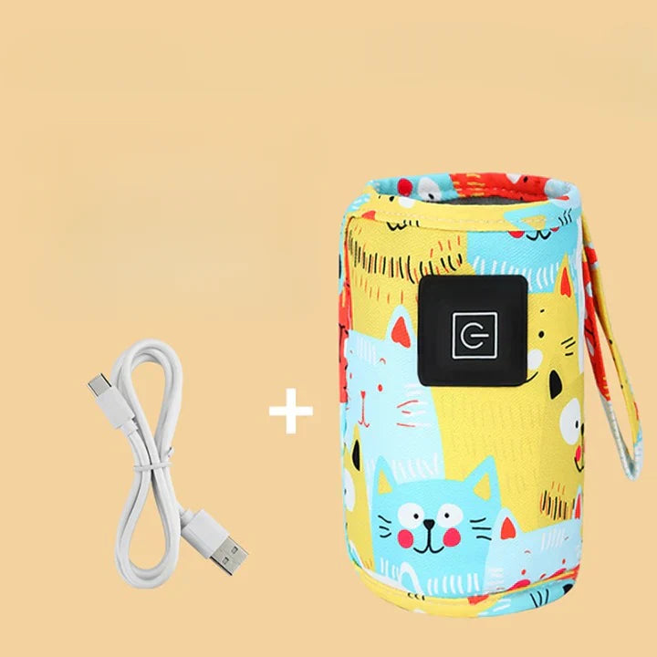 "Mobiler USB-Flaschenwärmer für Babys, robustes Design, leicht, isolierend, ideal für zuhause und unterwegs"