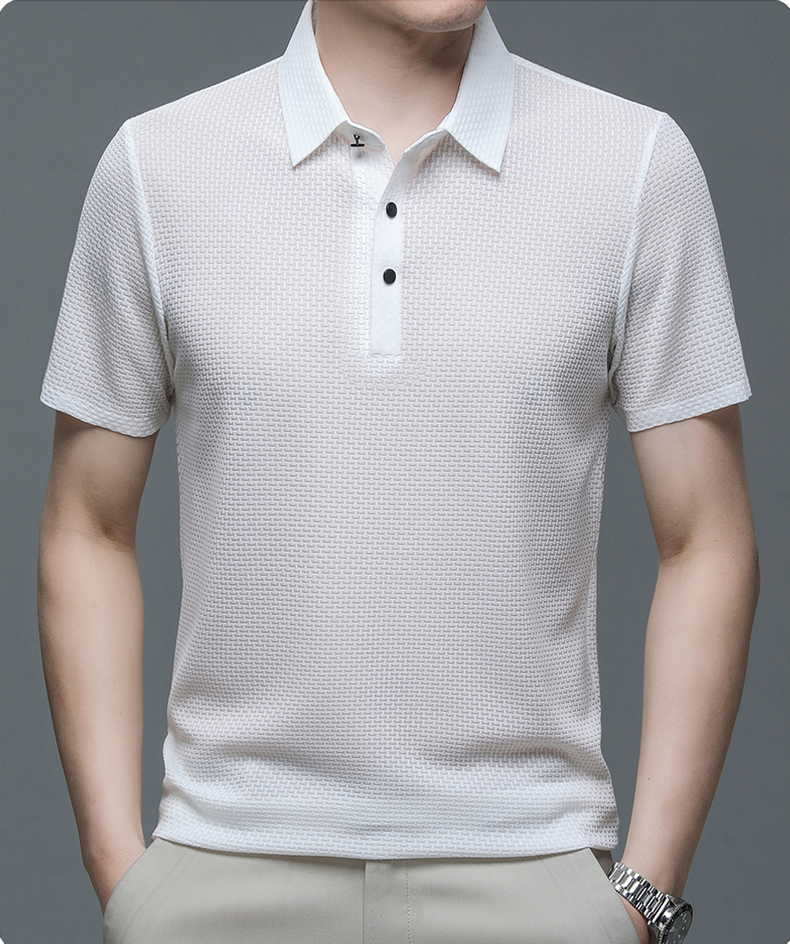 Versatile men's classic performance polo, comfortable tailored fit for smart casual style.