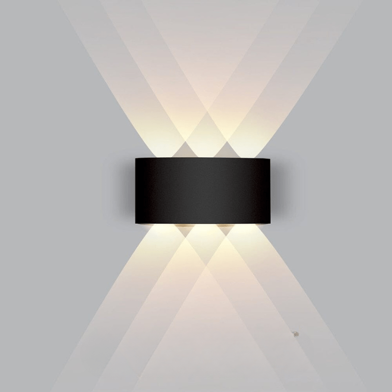 Sleek LED outdoor wall lamp, modern, energy-efficient, and weatherproof for exterior use.