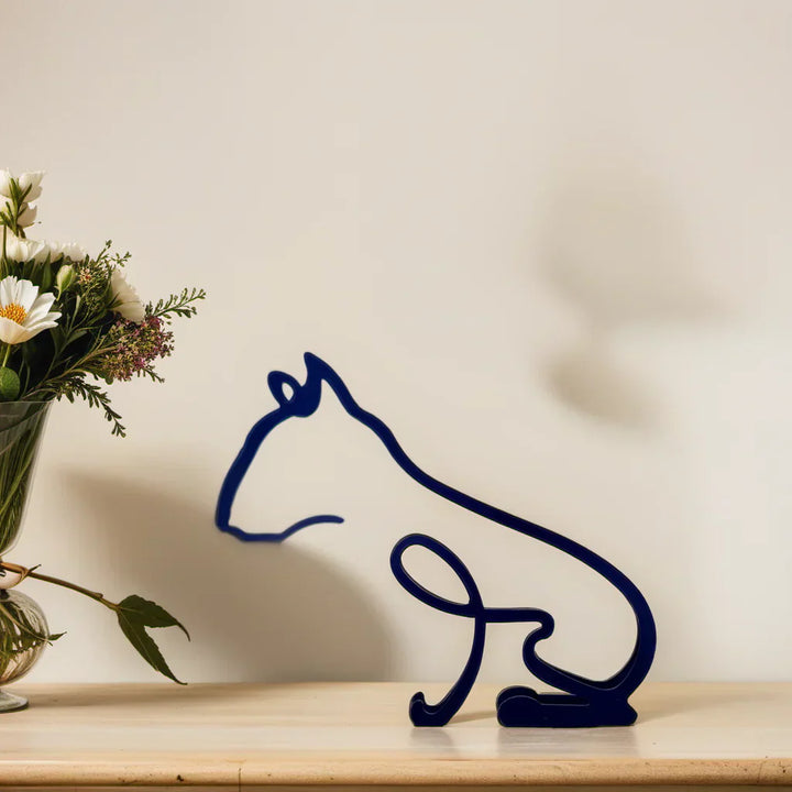 Modern minimalist pet dog sculpture, geometric shape, unique pet lover gift