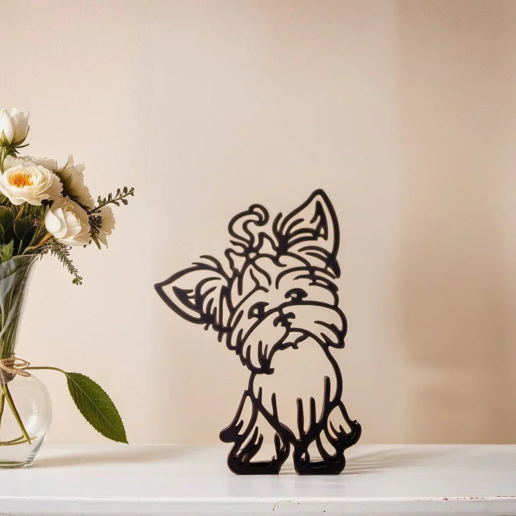 Sleek black cat figurine, minimalist design, a modern pet lover's item