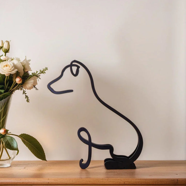 Modern minimalist pet dog sculpture, artistic design, perfect pet lover gift