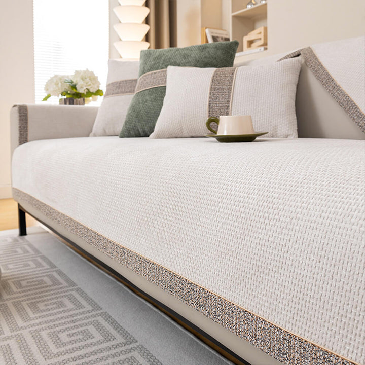 Modern tweed pattern of the chenille couch cover, enhancing home decor