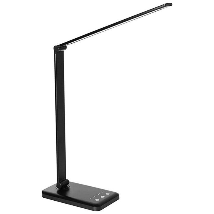 "Moderne LED-Schreibtischlampe mit USB-Ladeanschluss, vielseitigen Beleuchtungsmodi, elegantem Design, ideal für Büros."