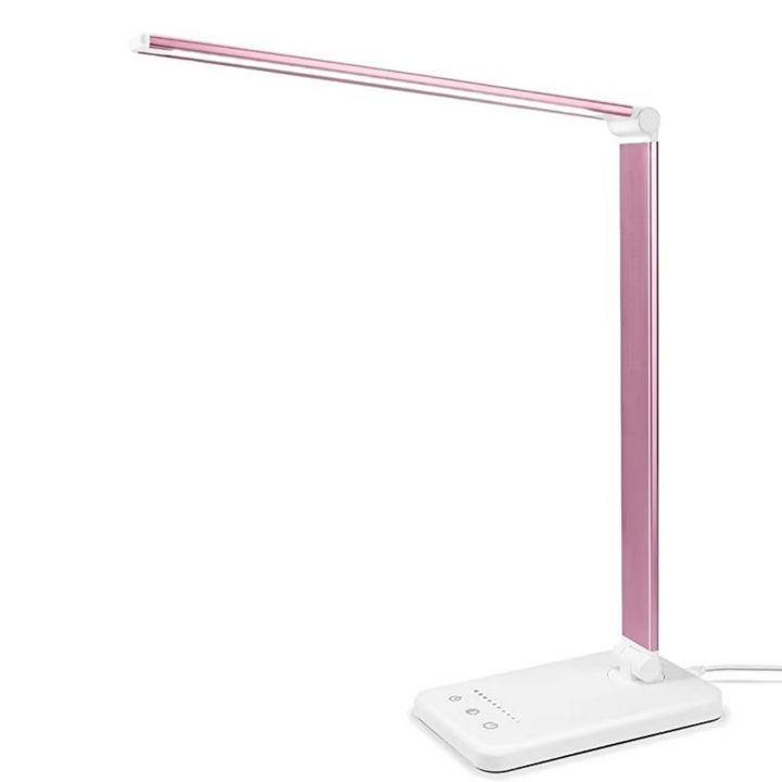"Moderne LED-Schreibtischlampe mit USB-Ladeanschluss, vielseitigen Beleuchtungsmodi, elegantem Design, ideal für Büros."