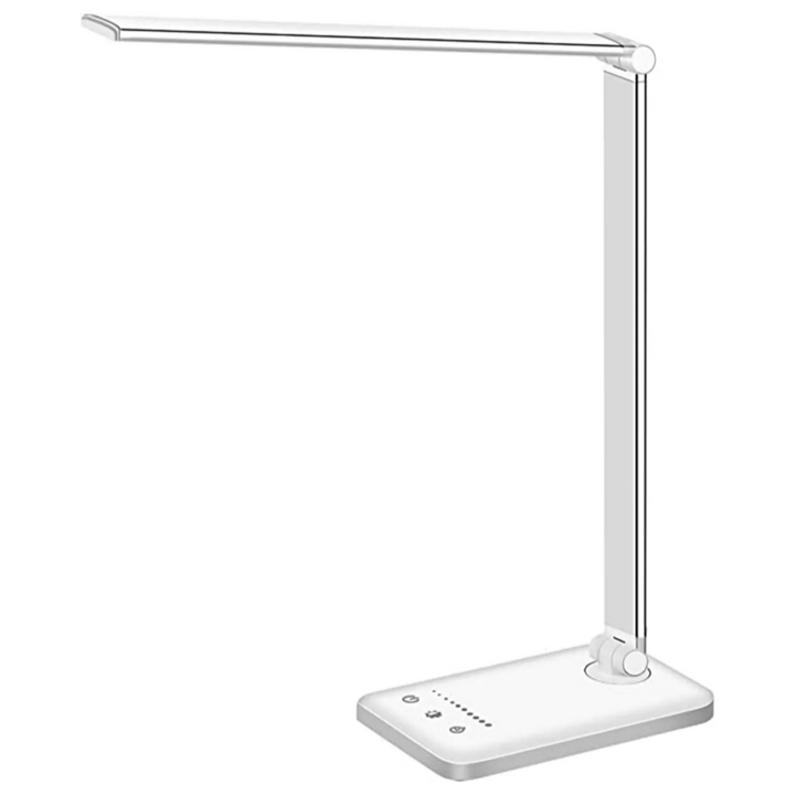"Moderne LED-Schreibtischlampe mit USB-Ladeanschluss, vielseitigen Beleuchtungsmodi, elegantem Design, ideal für Büros."