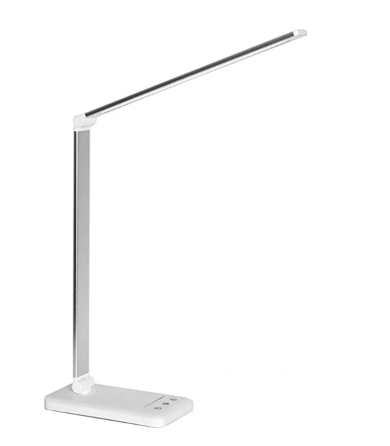 "Moderne LED-Tischlampe mit flexiblem Design, USB-Ladefunktion, verstellbarem Lichtwinkel und nachhaltiger LED-Technologie."