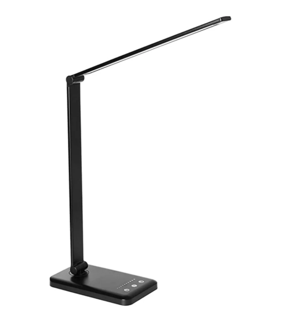 "Moderne LED-Tischlampe mit flexiblem Design, USB-Ladefunktion, verstellbarem Lichtwinkel und nachhaltiger LED-Technologie."