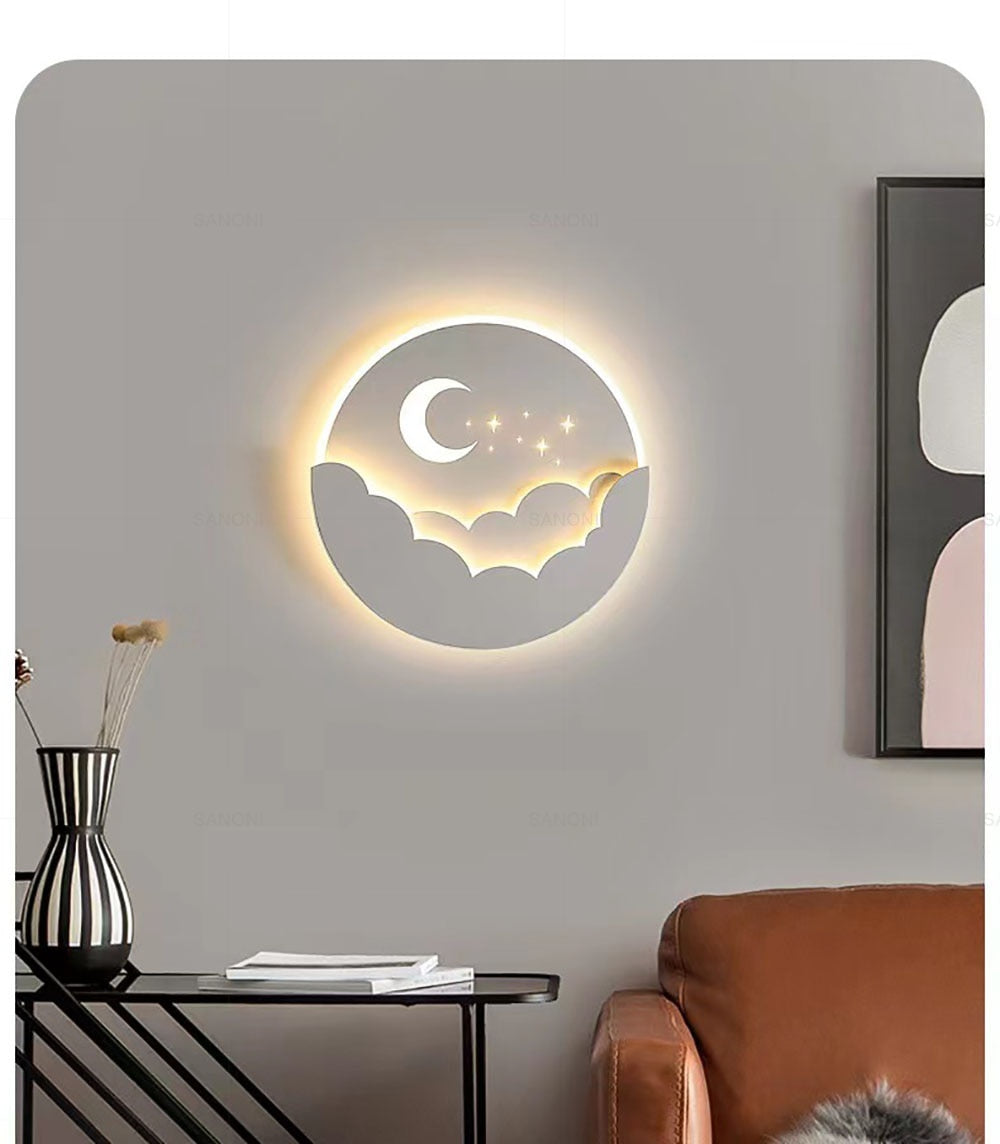"Moderne LED-Wandleuchte, weiß, minimalistisch, energieeffizient, für Wohnzimmer, Schlafzimmer, einfache Installation."