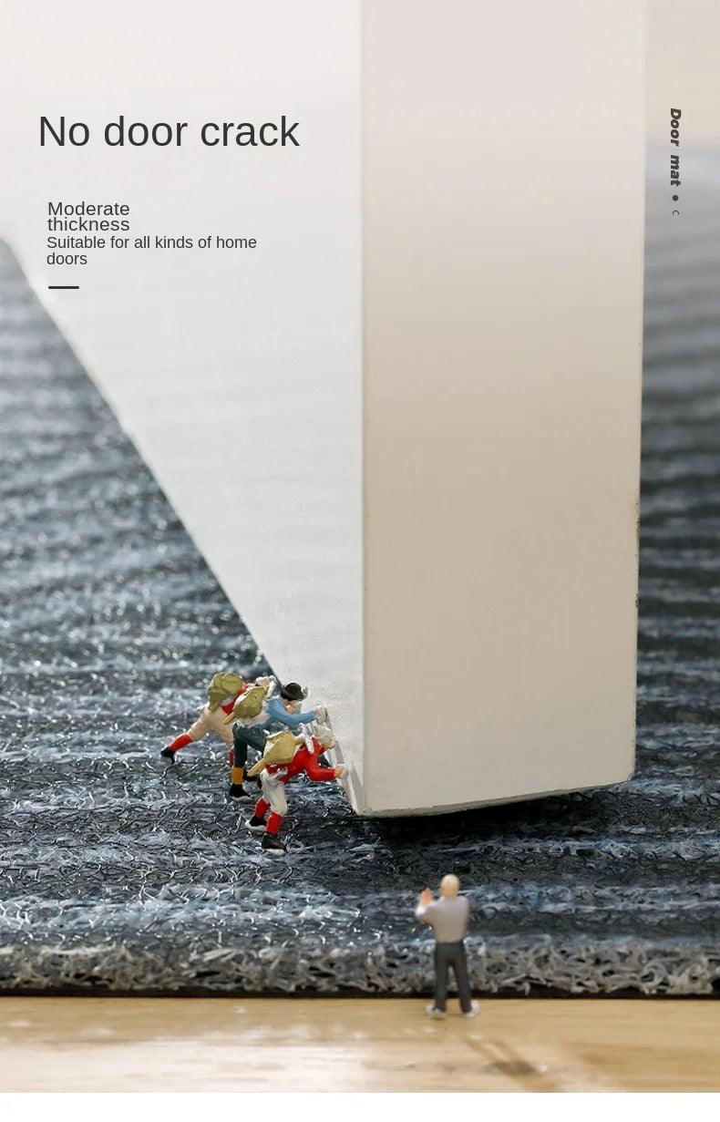 "Moderne rutschfeste PVC-Fußmatte, rechteckig, grün, perfekt für stilvolle Eingangsbereiche."