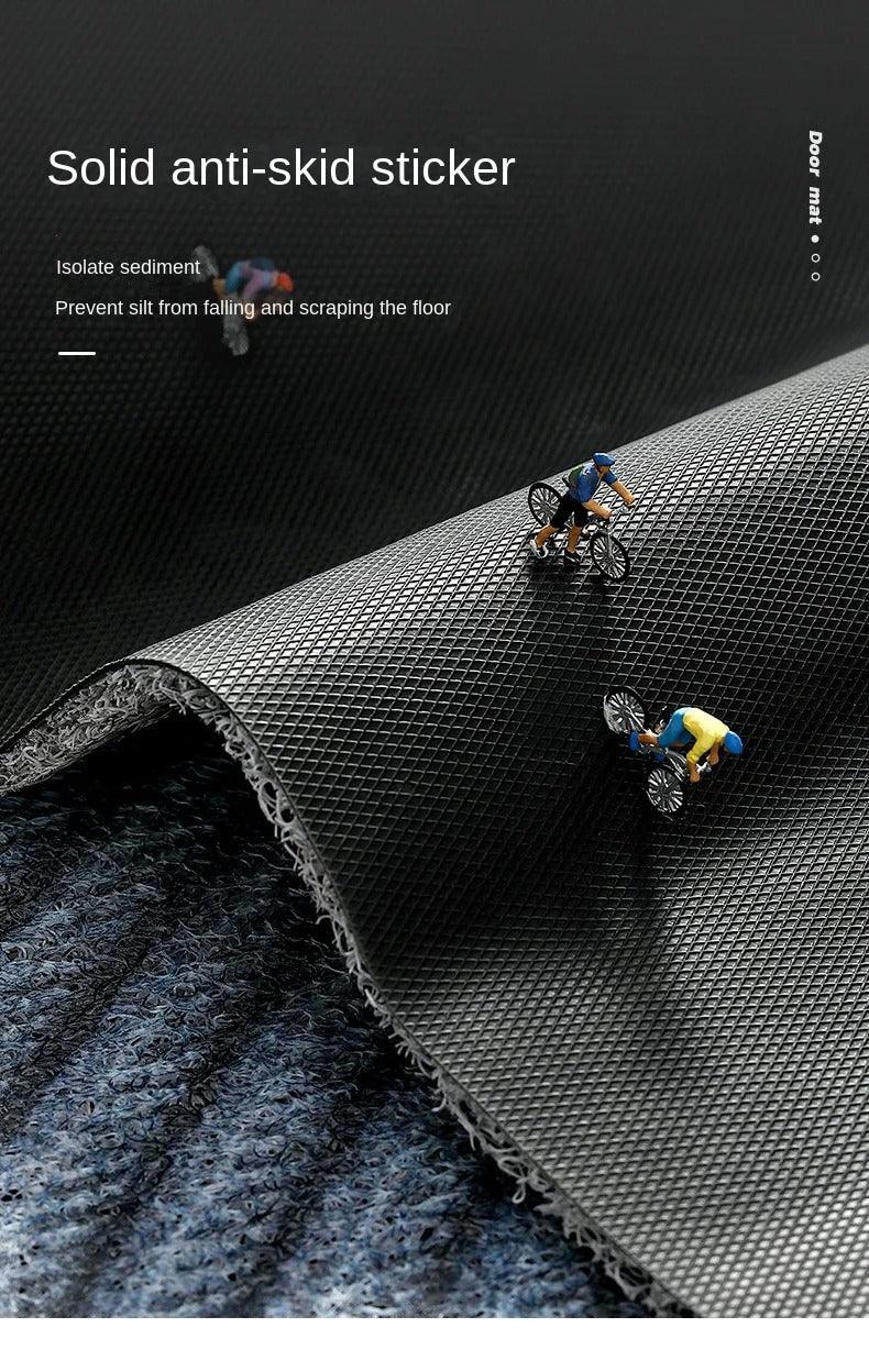 "Moderne rutschfeste PVC-Fußmatte, rechteckig, grün, perfekt für stilvolle Eingangsbereiche."