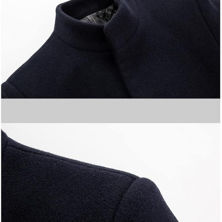 Moderner Herrenmantel für Herbst/Winter, eleganter Schnitt, wärmendes Innenfutter, längerer Schutz, vielseitig kombinierbar.