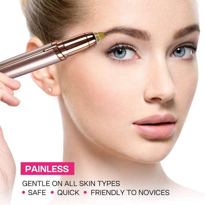 "Moderner, kompakter Augenbrauen Trimmer für präzise, schmerzfreie Gesichtspflege mit USB-Aufladung, ideal für unterwegs."