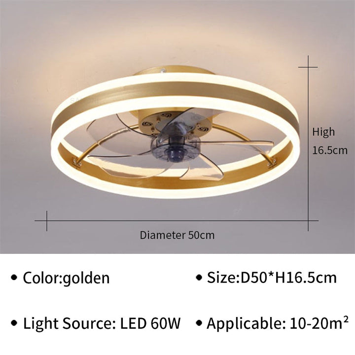 "Moderner LED-Deckenventilator mit eleganten Flügeln und integrierter LED-Beleuchtung, perfekt für Wohn- oder Büroräume."