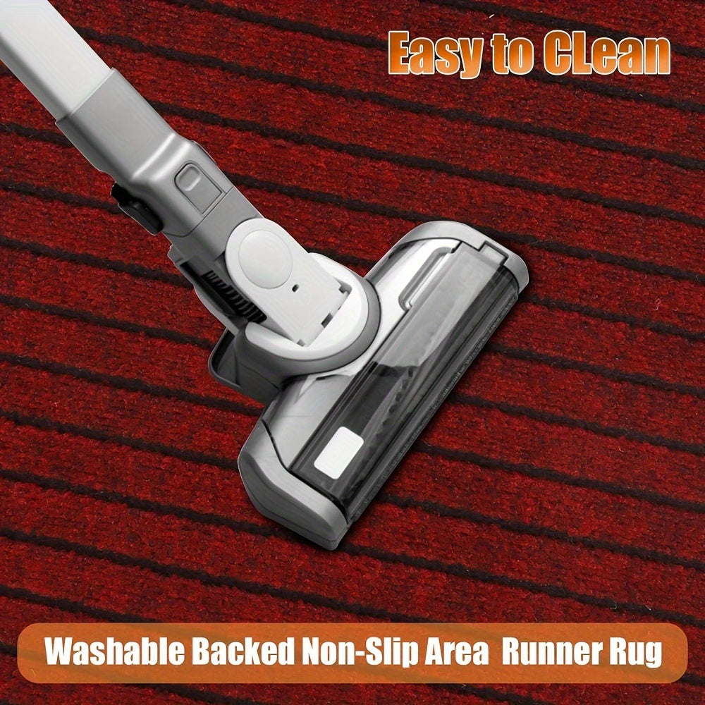 "Moderner, rutschfester Streifenläufer für drinnen und draußen, rechteckig mit Gummirückseite, waschbar und wetterfest."