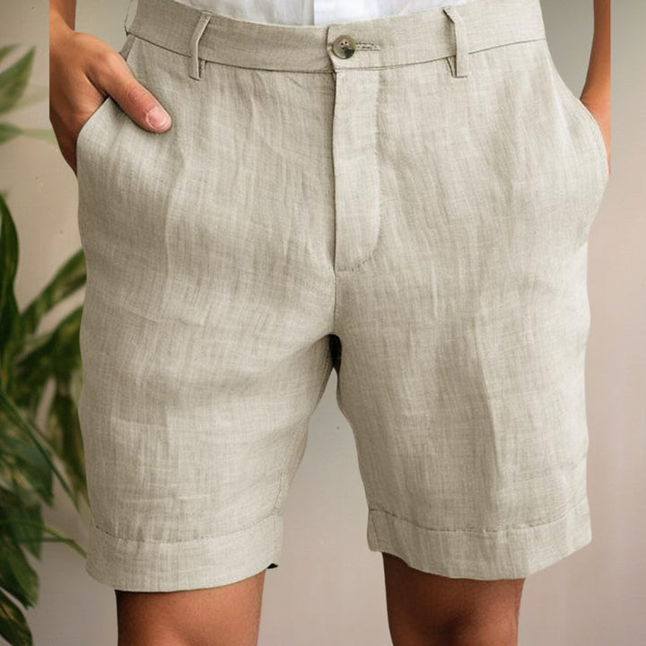 Men's relaxed fit summer shorts in black, perfect for casual wear & warm weather comfort.