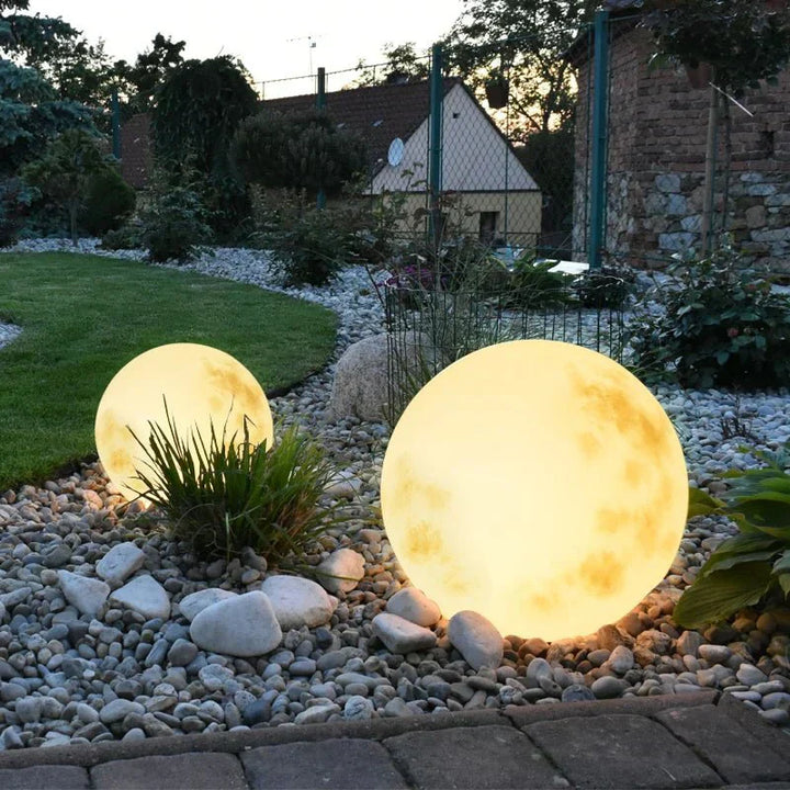 Mondlicht Gartenlampe, wetterbeständig, LED, USB-Ladung, inspiriert vom Mond, warmweißes Licht, stimmungsvolle Außenbeleuchtu
