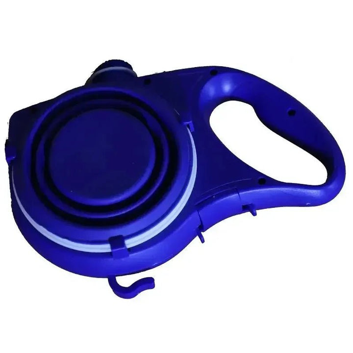 All-in-one dog leash with water, bowl, and poop bag holder, essential walking gear for pet owners