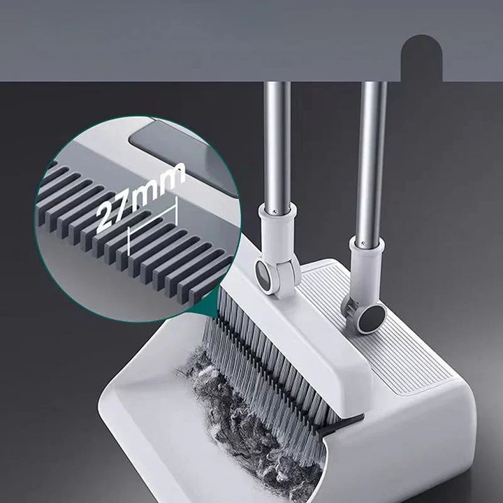 Durable broom and dustpan kit, a must-have household supply for routine floor maintenance.