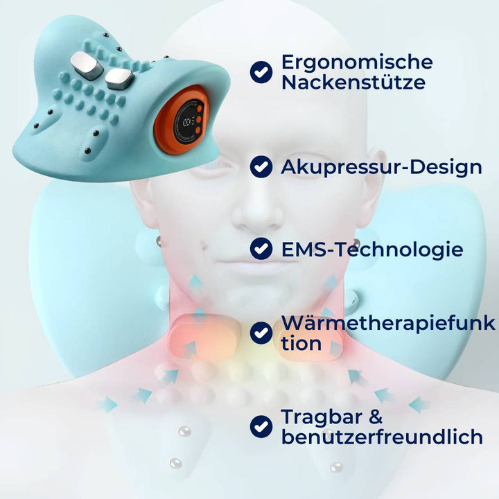 "NackenEase EMS Massagegerät: tragbares, leichtes Gerät mit Wärmetherapie für Nackenschmerzen und Muskelentspannung"