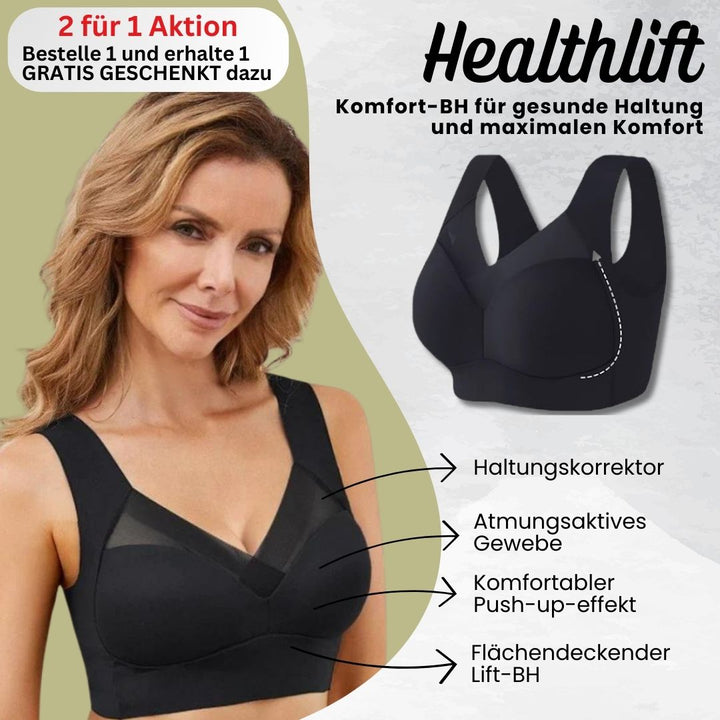 "Nahtloser bügelloser Komfort-BH in Nude, atmungsaktiv für bessere Haltung, seitliche Ansicht auf weißem Hintergrund."