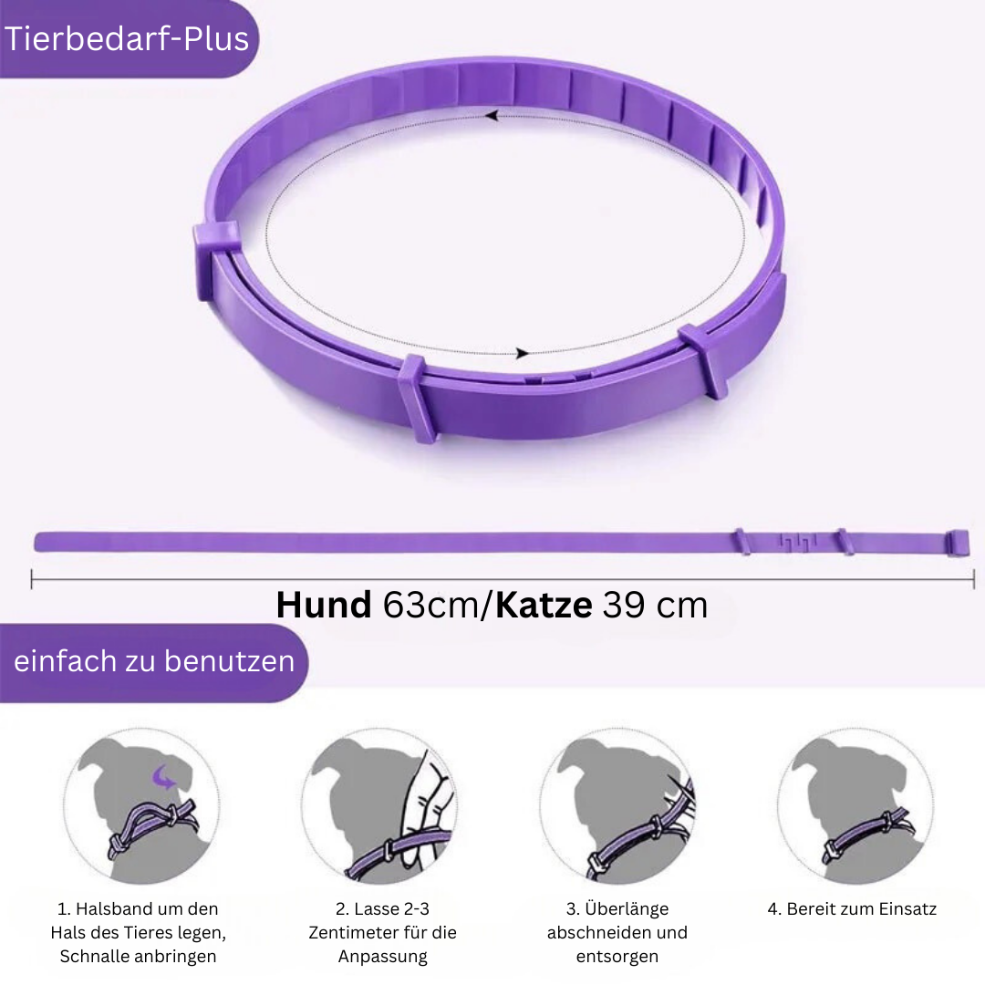 "Natürliches, wasserfestes Pheromon-Halsband für Hunde & Katzen, graues Design, reduziert Stress und Angst."