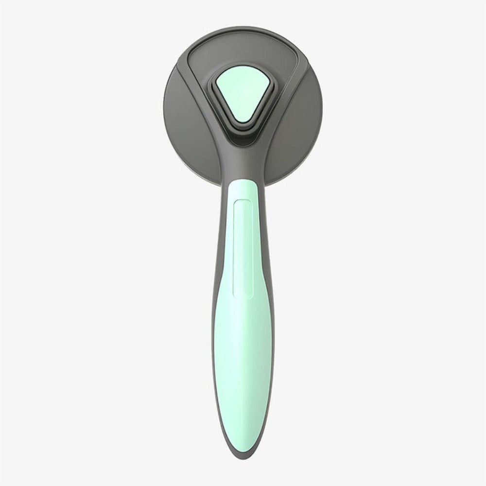 New pet brush, an easy-clean deshedding tool for efficient grooming of furry dogs & cats.