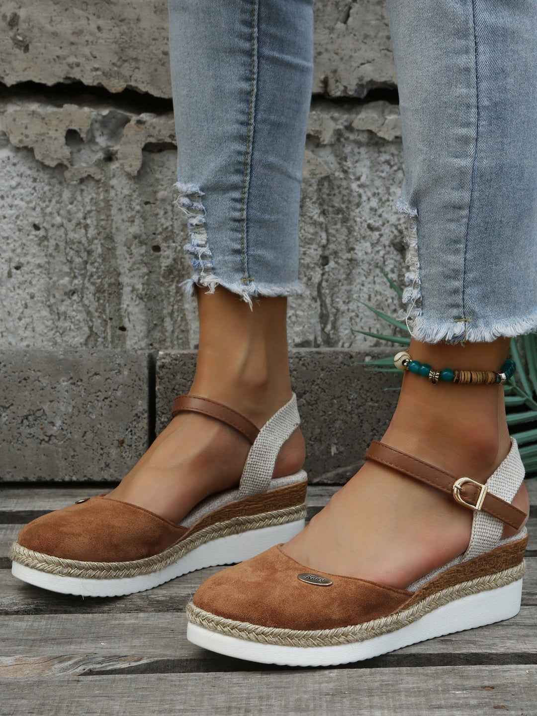 Orthopädische Damen Espadrilles Sandalen, beige, mit Jute-Akzenten und erhöhtem Absatz, für Komfort und stilvollen Sommerlook
