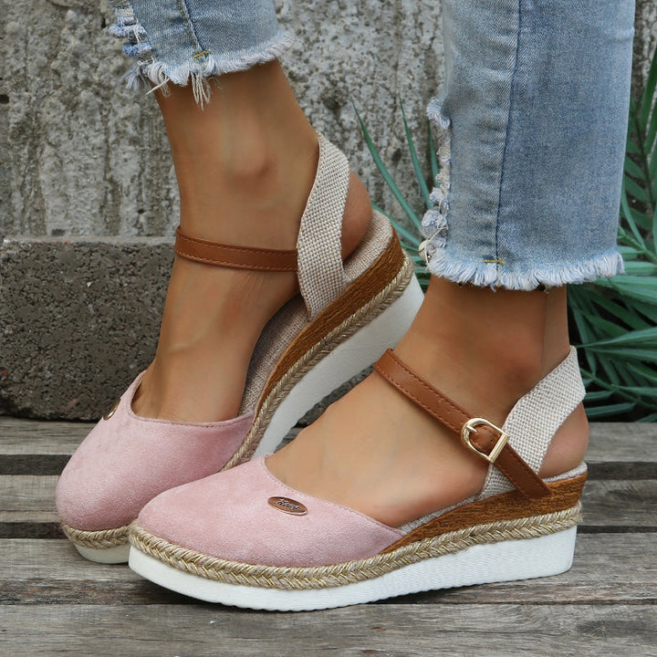 Orthopädische Damen Espadrilles Sandalen, beige, mit Jute-Akzenten und erhöhtem Absatz, für Komfort und stilvollen Sommerlook