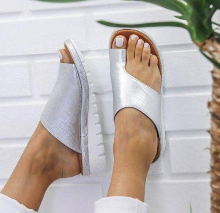 "Orthopädische Damen Sandalen in Gelb, bequem mit Hallux Valgus Funktion, stilvoll und modisch für optimalen Komfort."