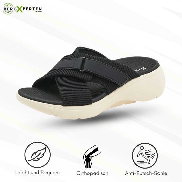 "Orthopädische grüne Sandalen für Damen mit rutschfester Sohle und weichem Material zur Linderung von Fußschmerzen."