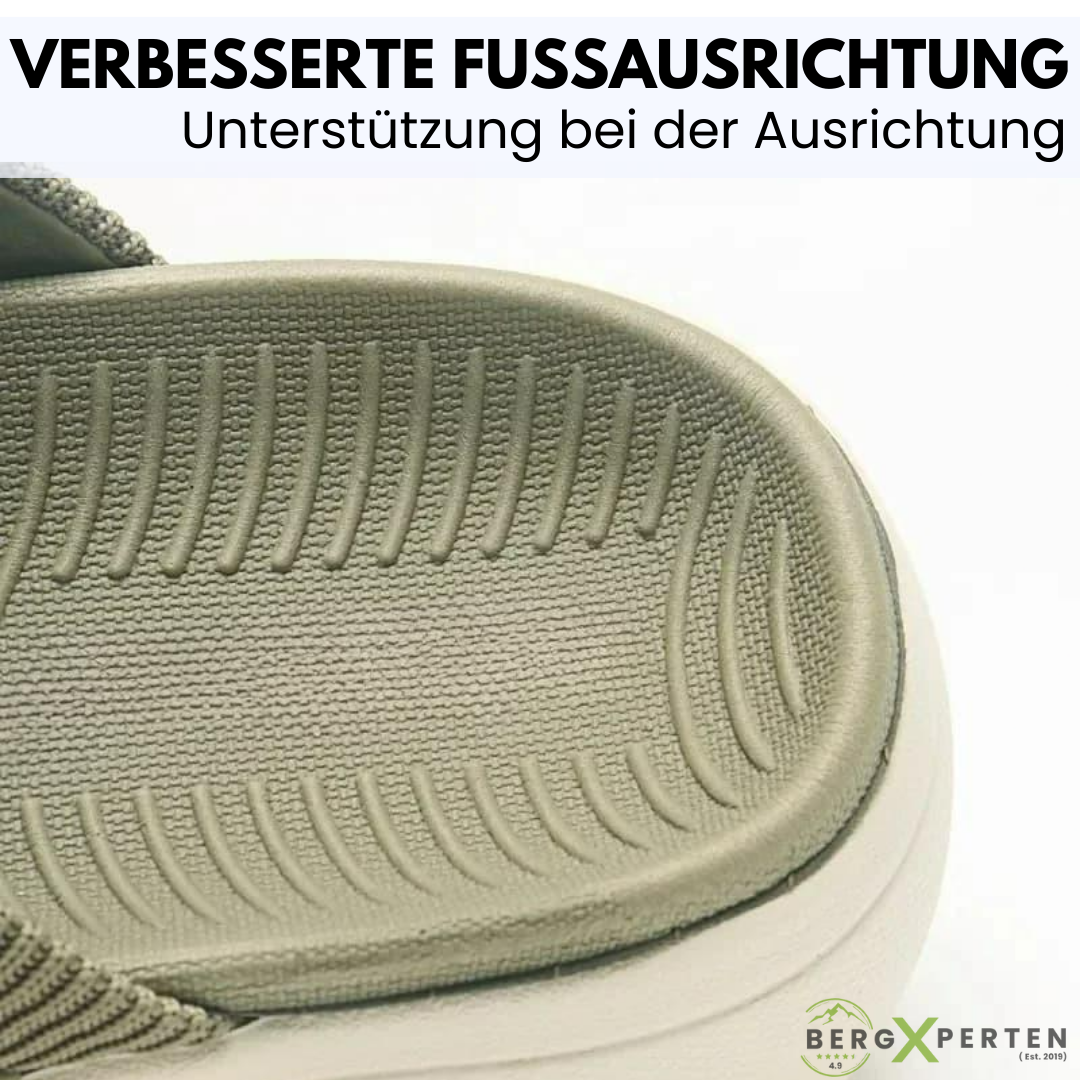 "Orthopädische grüne Sandalen für Damen mit rutschfester Sohle und weichem Material zur Linderung von Fußschmerzen."
