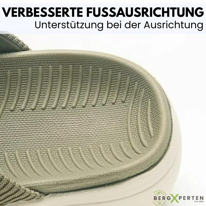 "Orthopädische grüne Sandalen für Damen mit rutschfester Sohle und weichem Material zur Linderung von Fußschmerzen."