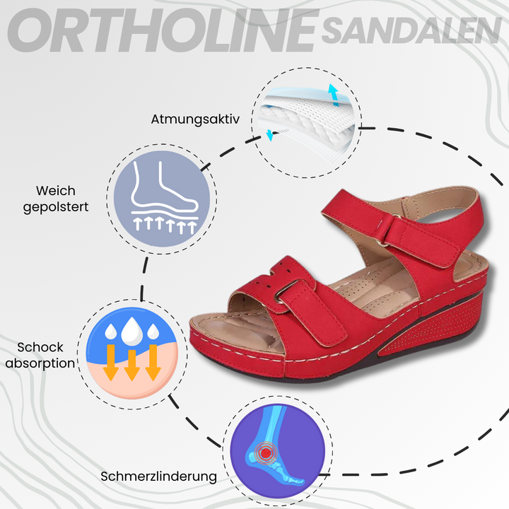 "Orthopädische Sandalen für Damen, rutschfest, bequem, in Beige, Khaki-Orange, Rot, Schwarz, Größen 36-43."