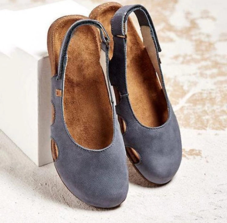 Orthopädische Sandalen für Damen, verstellbare Schnallen, leichte PU-Sohle, schwarz, ideal für Komfort und Stil.