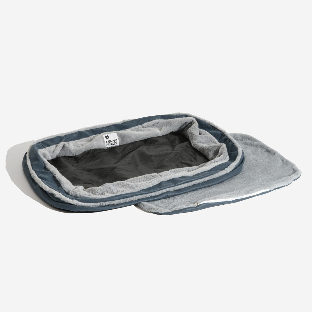 Orthopedic dog bed replacement cover, durable washable polyester, large pet comfort.