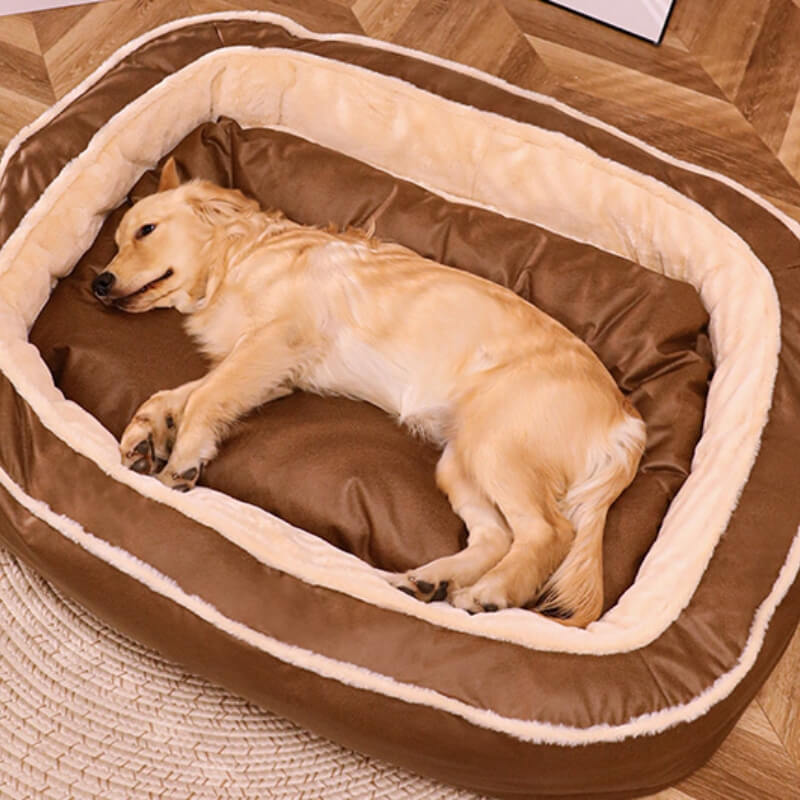 Washable orthopedic dog bed cover, durable zipper, easy-care pet supplies.