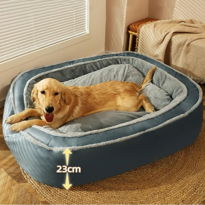 Replacement cover for large orthopedic dog bed, grey polyester, ultimate pet comfort.