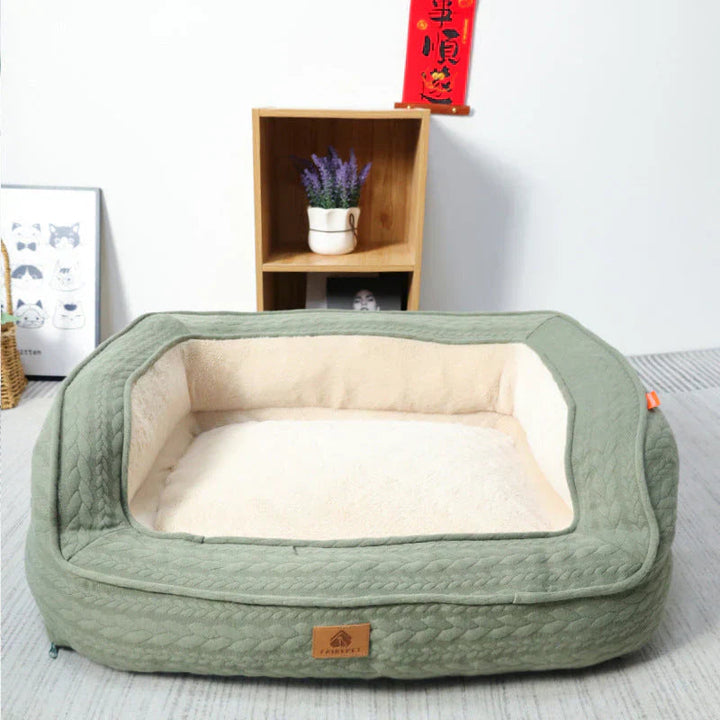 Large orthopedic dog bed for big dogs, featuring a removable, machine washable cover