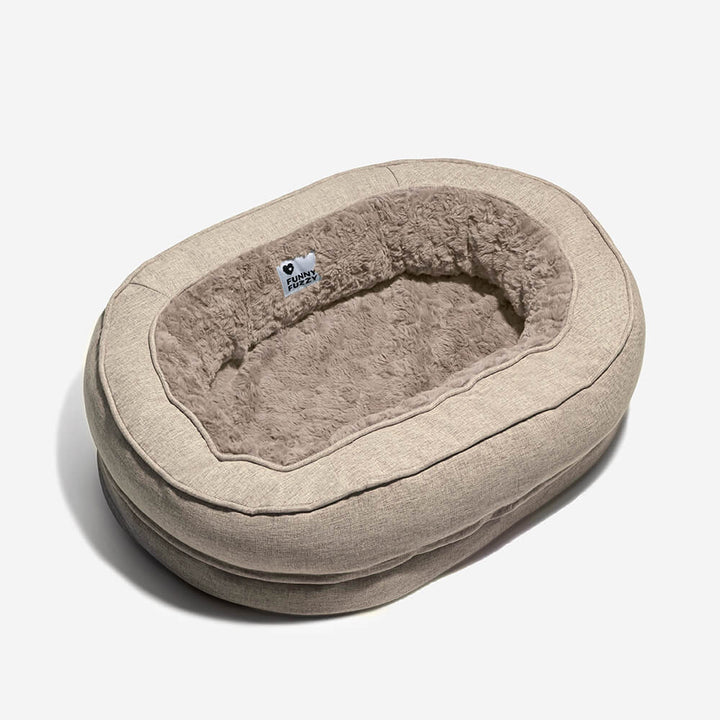 Plush orthopedic donut dog bed, offering superior comfort for all dog sizes.